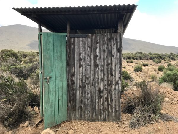 Typical single outdoor toilet building (Shira I Camp)